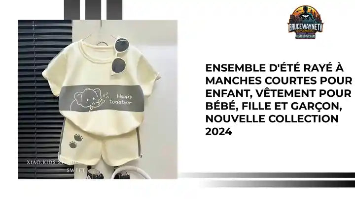 Ensemble d'été rayé à manches courtes pour enfant, vêtement pour bébé, fille et garçon, nouvelle collection 2024 by@Outfy