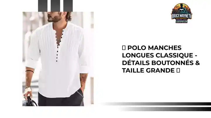 👔 Polo Manches Longues Classique - Détails Boutonnés & Taille Grande 👔 by@Outfy