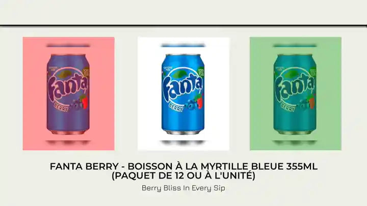 Fanta Berry - Boisson à la Myrtille Bleue 355ml (Paquet de 12 ou à l'Unité) by@Outfy