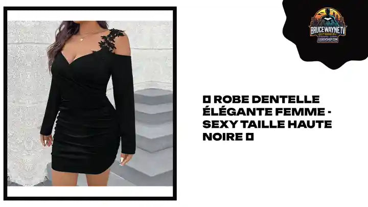 🖤 Robe Dentelle Élégante Femme - Sexy Taille Haute Noire 🖤 by@Outfy
