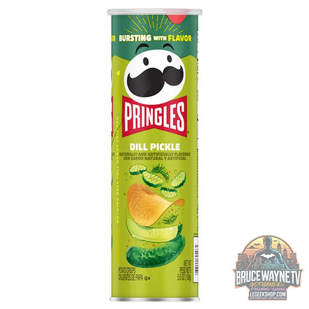 Pringles Dill Pickle chips saveur concombre de 158 g (Pack de 14) - Snacks & boissons importés