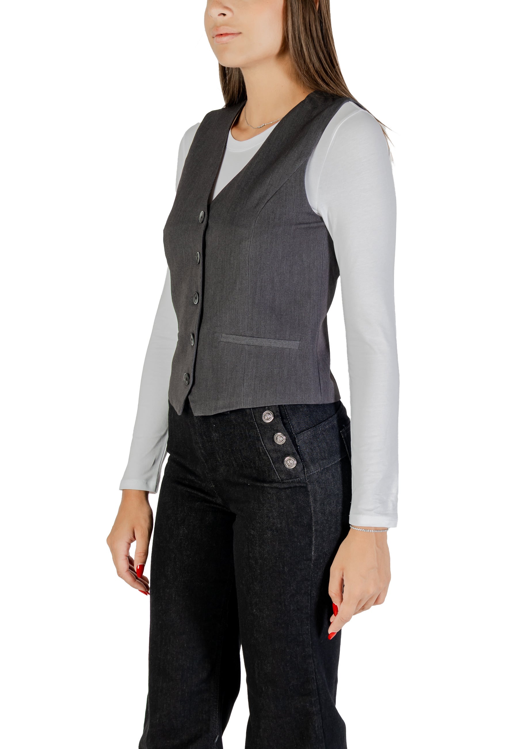 Only Vêtement femme Gilets — grey
