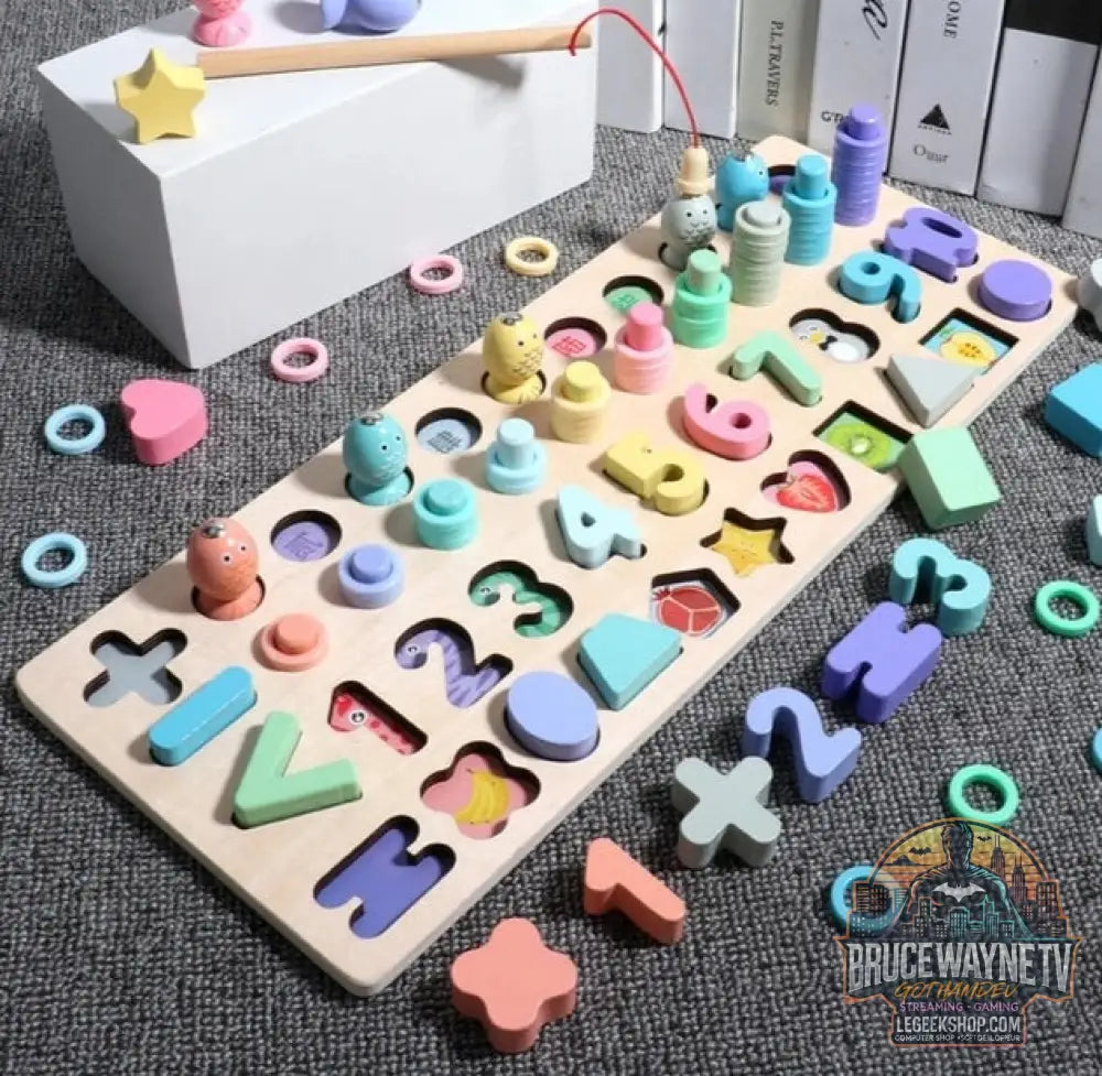 Puzzle 3D Alphabet Chiffres Bébé Éducatif Géométrique Coloré - Macaron Five in one / Q1pc - Jouets Bébé