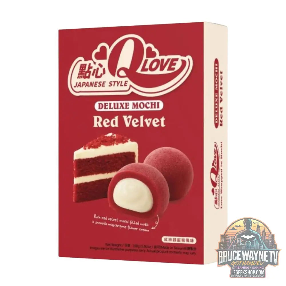 QLove Deluxe Red Velvet Mochi mochi au goût de red velvet de 168 g (Pack de 24) - Snacks & boissons importés
