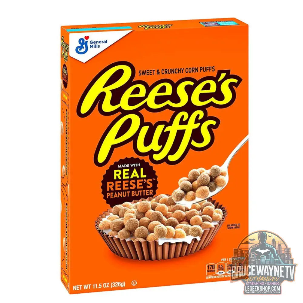 Reese’s Peanut Butter Puffs céréales au cacao et au beurre d’arachide de 326g (paquet de 12) - Snacks & boissons