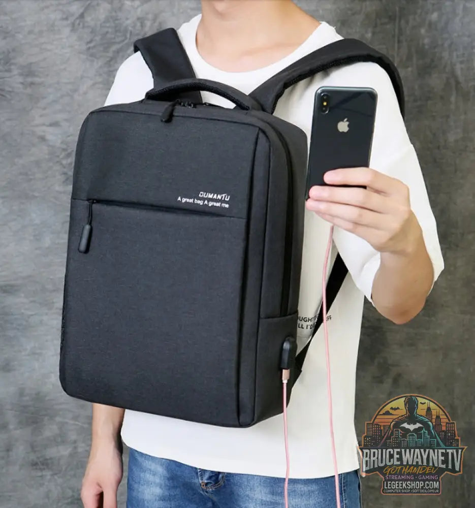 Sac Dos Ordinateur Portable Imperméable Antichoc USB - Sac Ordinateur