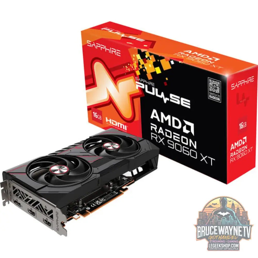 SAPPHIRE Radeon RX 9060 XT PULSE 16GB, carte graphique noir/rouge - SAPPHIRE