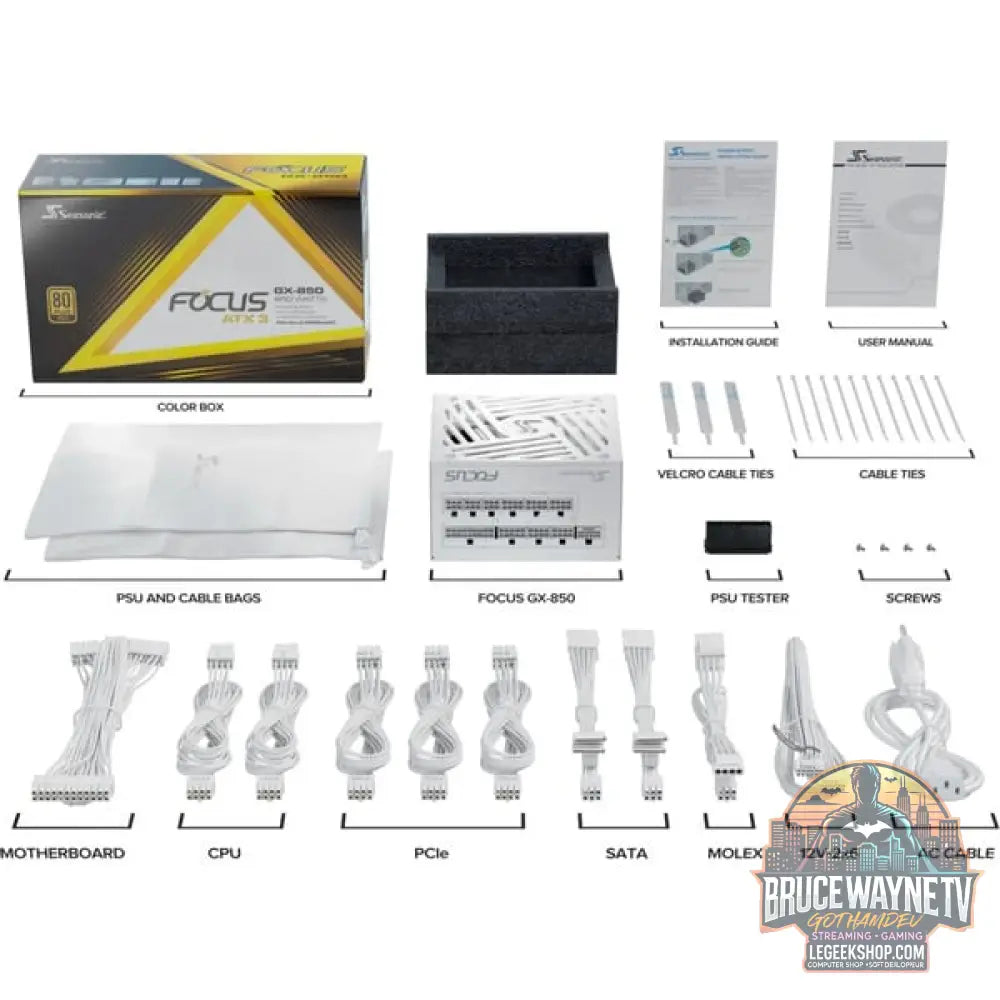 Seasonic FOCUS GX-850-V4 850W ATX3.1 White Edition, alimentation PC - Seasonic - vue 10