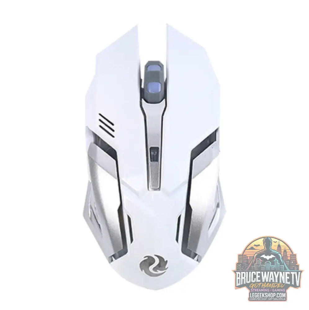 Souris Gaming Sans Fil Rechargeable Silencieuse RGB - 2.4G white - Souris Gaming