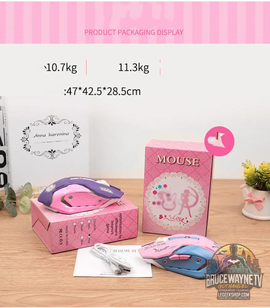 Souris Gaming Sans Fil Silencieuse 6 Boutons 2400 DPI - Souris Gaming