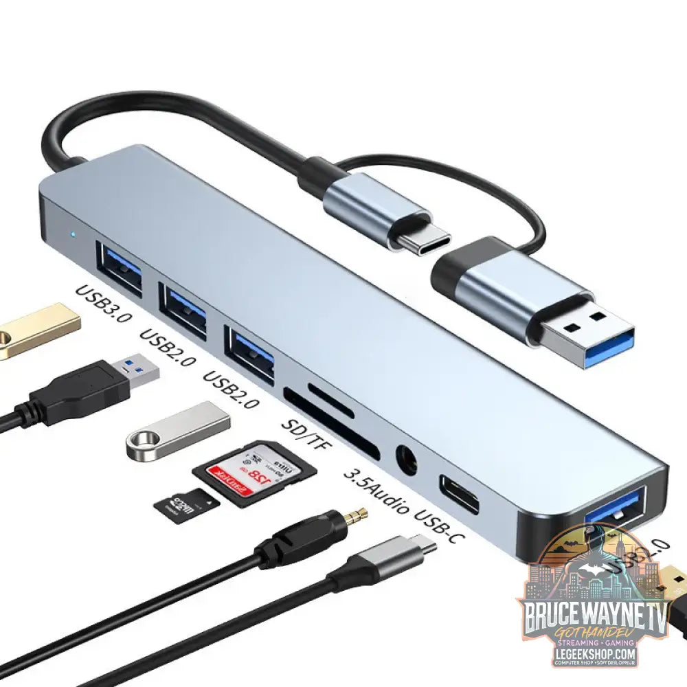Station d’Accueil HUB USB + Type C 8 en 2 - 8 IN 2 - Hub USB