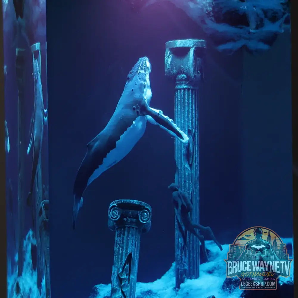 Statues lumineuses en résine bois artisanat d’art marin grotte baleines plongeurs décorations de Table familiale