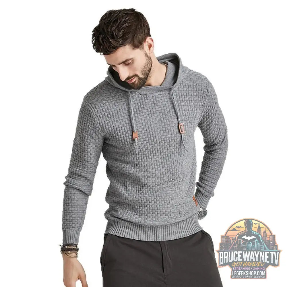 Sweat Capuche Homme Coton Motif Brocart Loose - Sweat à Capuche Homme