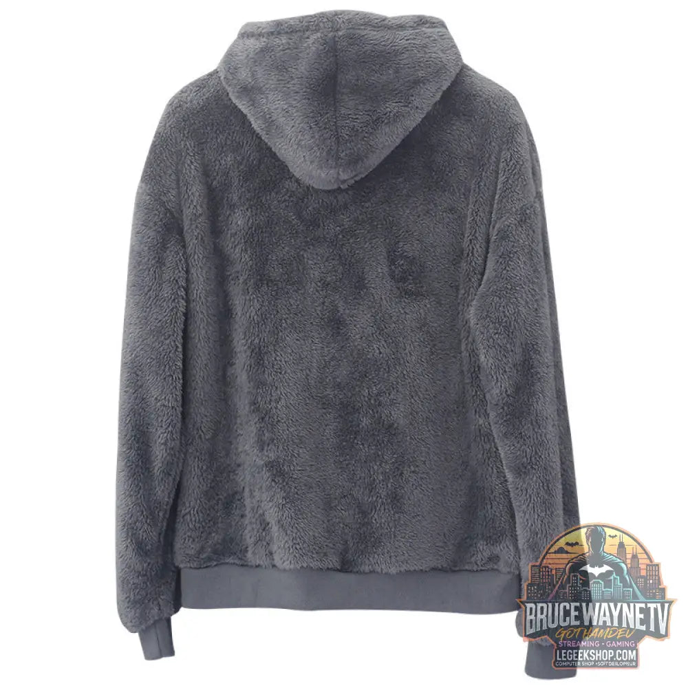 Sweat Capuche Homme Velours Double Face Poches Peluche - Sweat Homme