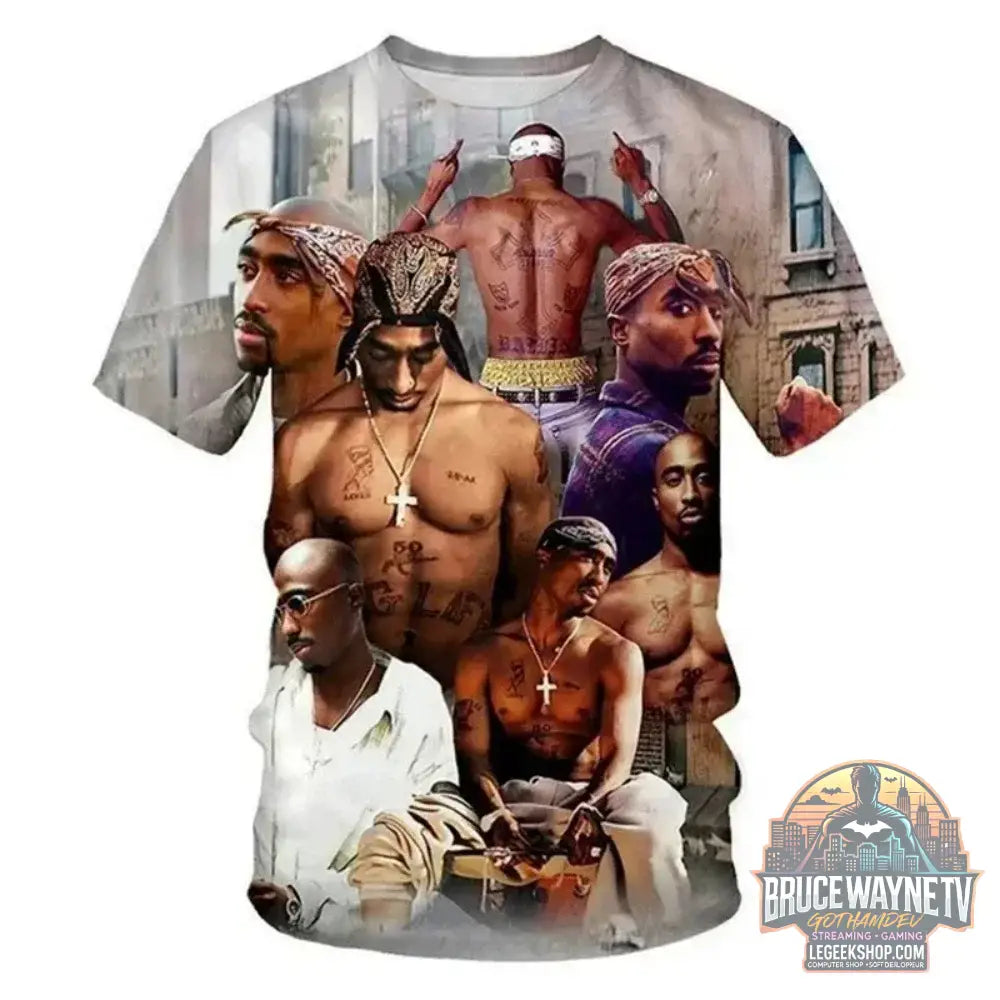 T-Shirt Homme Harajuku 2Pac Hip Hop Graphique Été - S49TX7209 / XXXL - T-Shirt Homme