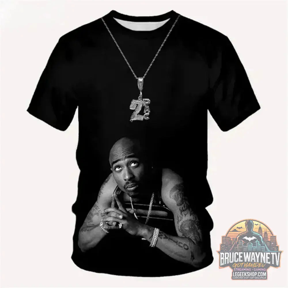 T-Shirt Homme Harajuku 2Pac Hip Hop Graphique Été - S49TX7218 / M - T-Shirt Homme