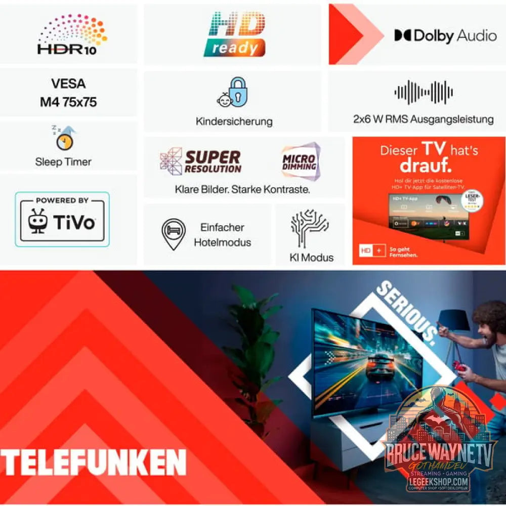 Telefunken XH32TP900S, LED-Fernseher - Telefunken - vue 4