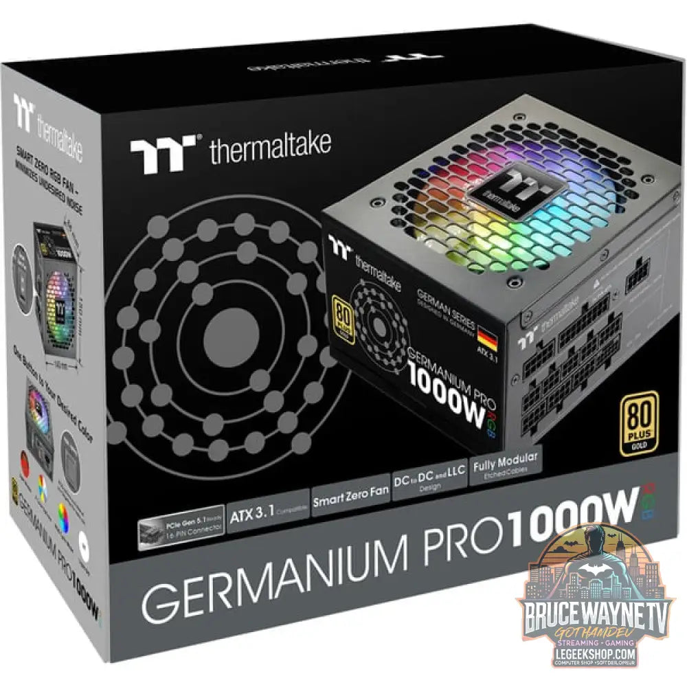 Thermaltake Germanium Pro RGB 1000W, alimentation PC - Thermaltake - vue 12