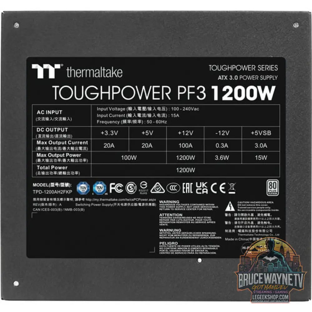 Thermaltake Toughpower PF3 1200W, alimentation PC - Thermaltake - vue 8