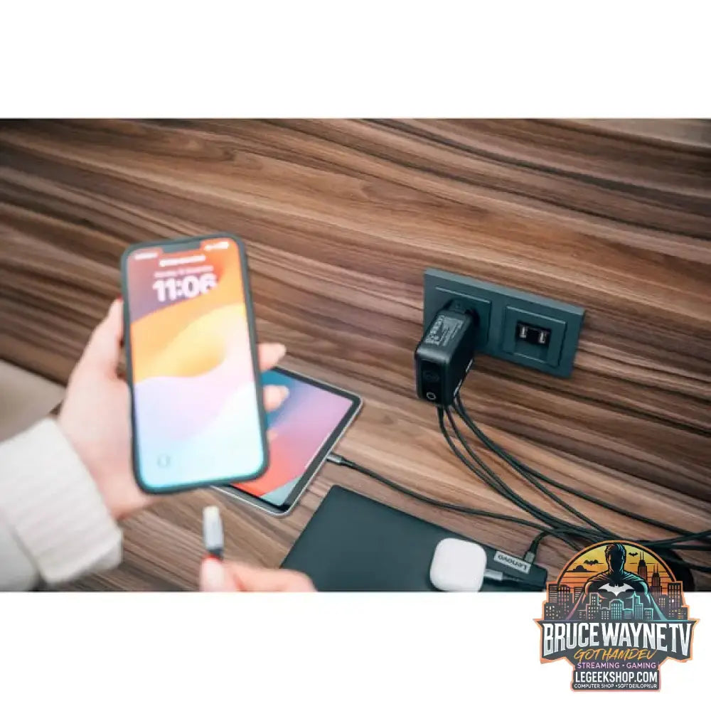 Verbatim Mini-GaN-Ladegerät mit Display schwarz, 140 Watt Gesamtleistung - Verbatim - vue 5