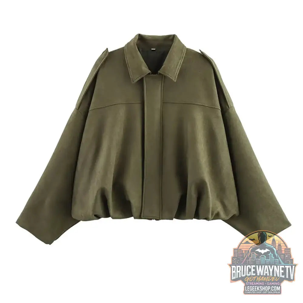 Veste Bombardier Femme Col Rabattu Vintage Chic Printemps - Veste Femme
