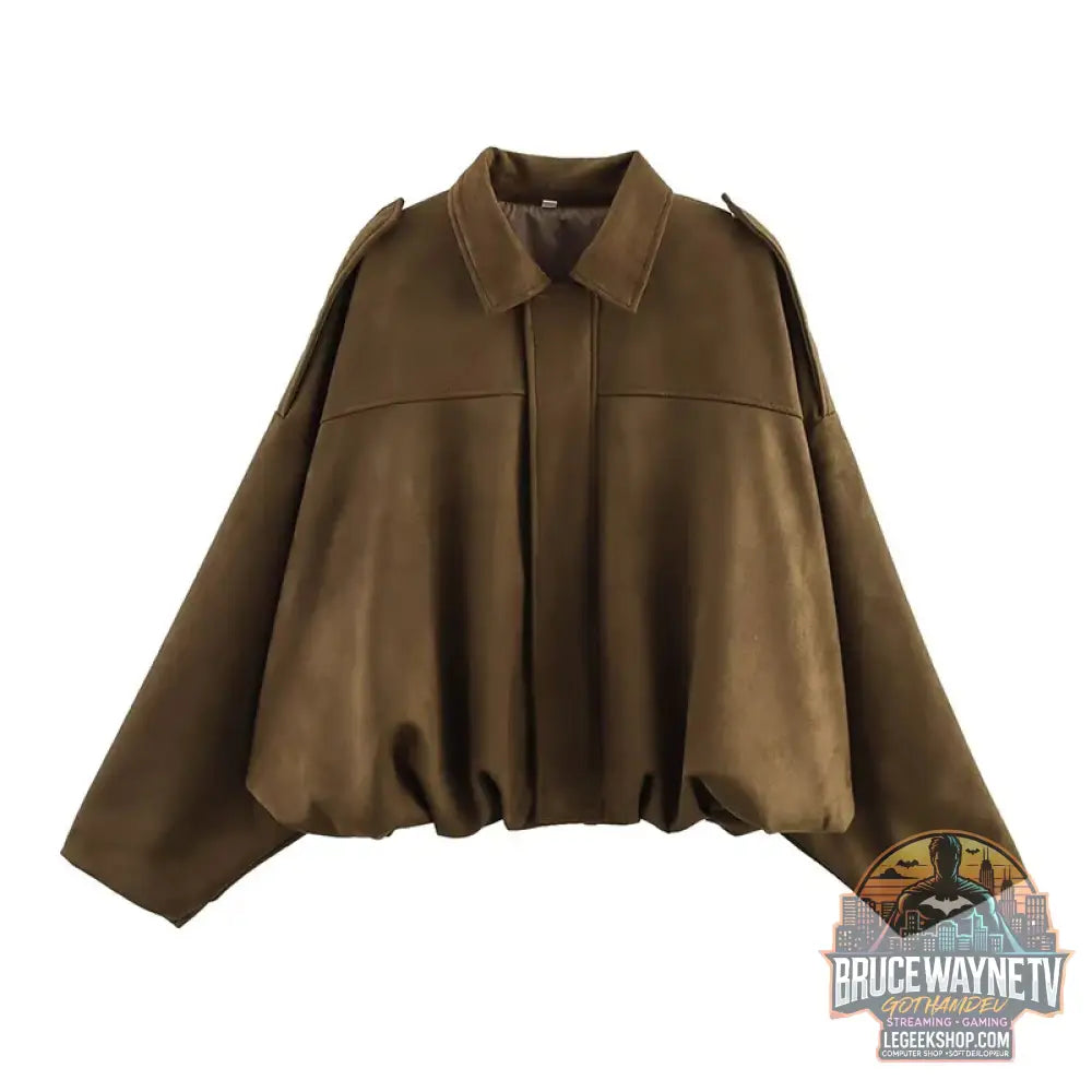 Veste Bombardier Femme Col Rabattu Vintage Chic Printemps - as picture 6 / S - Veste Femme