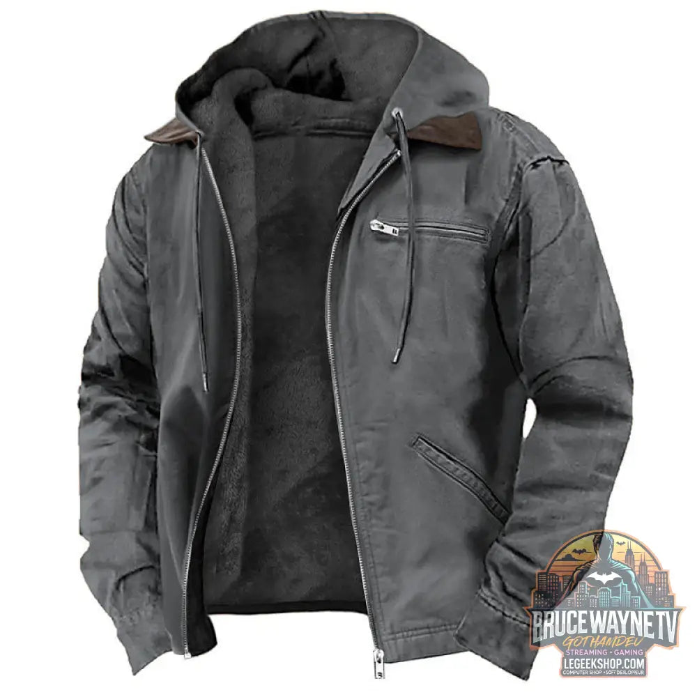 🧥 Veste Hiver Capuche Homme - Manteau Chaud Polaire Zip Poches 🧥 - Veste Hiver Capuche Polaire