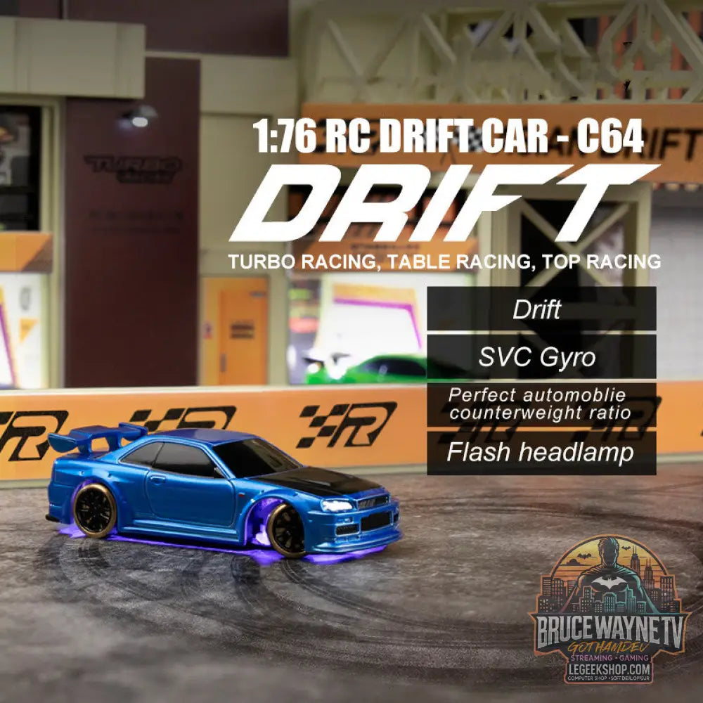Voiture RC Drift Turbo Racing 1/76 Gyroscope Télécommande Pro - Voiture RC