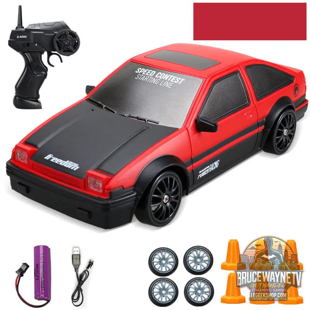 Voiture Télécommandée RC 4WD Drift Électrique Rechargeable Jouet - Red - Voiture RC