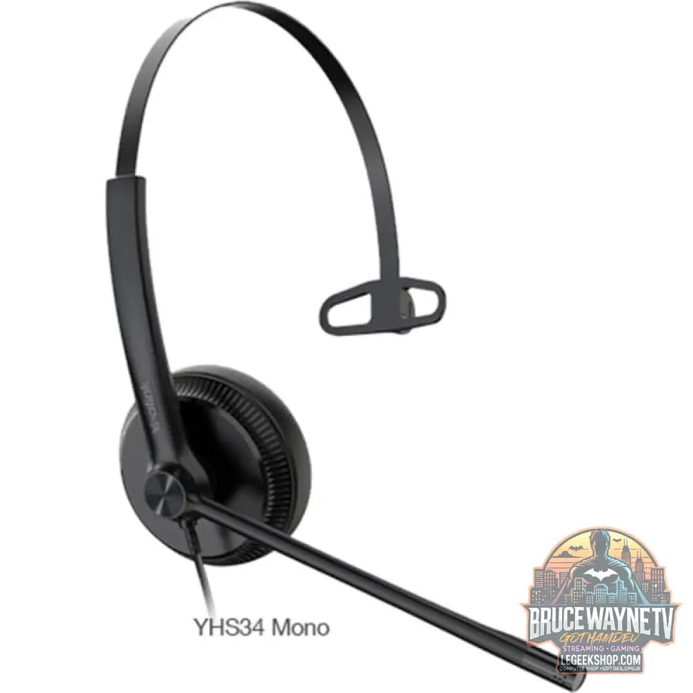 Yealink YHS34 Mono, Headset noir, Lederohrpolster - Yealink