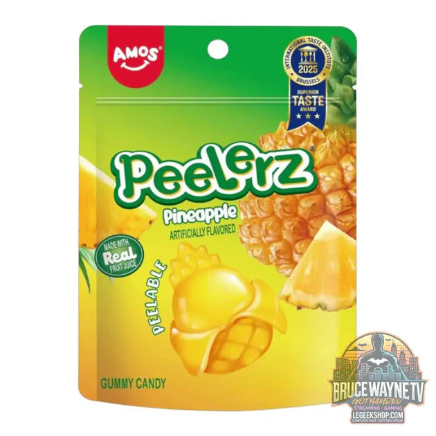 Guide d'achat : Amos Peelerz Gummy Ananas, bonbons gélifiés au goût d'ananas de 65g (Paquet de 24)