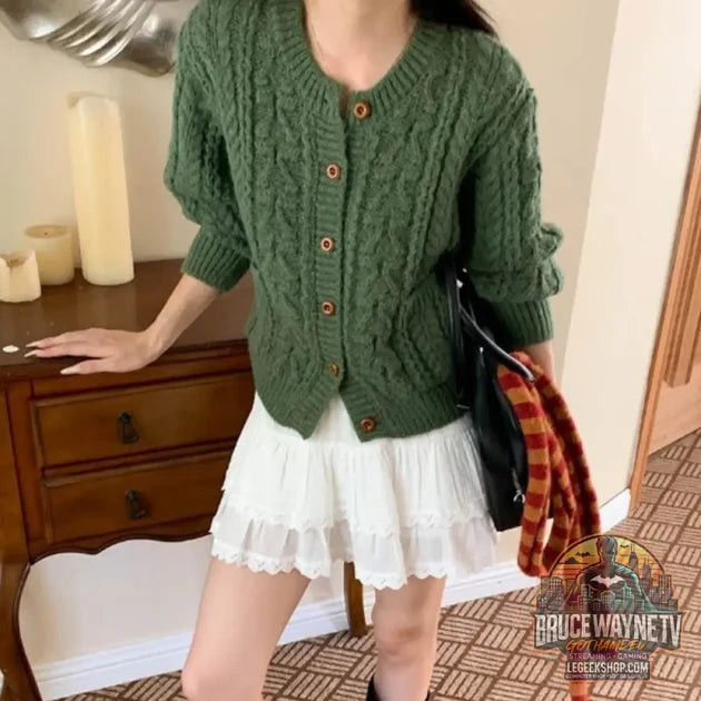Guide d'achat : Cardigan Femme Style Coréen Tricoté Texture Torsadée