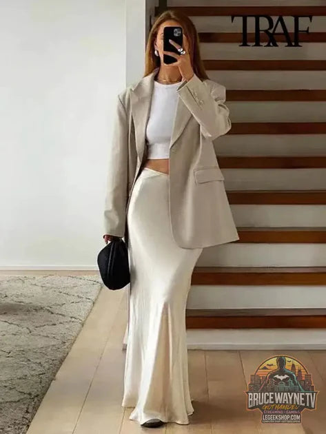 Guide d'achat : Jupe Mi-Longue Satin Fluide pour Femme, Taille Haute, Ceinture Élastique | ASDS | Wayne Outfitters