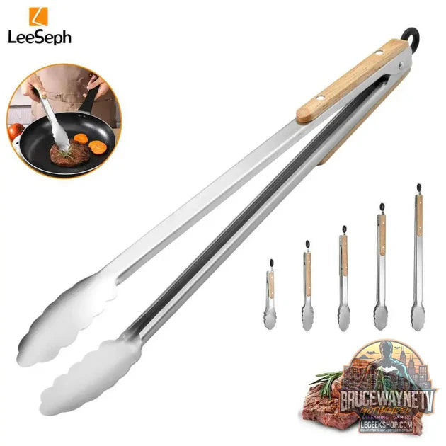 Guide d'achat : 🔥 Pince de Cuisine BBQ Leeseph – Inox & Bois de Chêne | 5 Tailles Disponibles