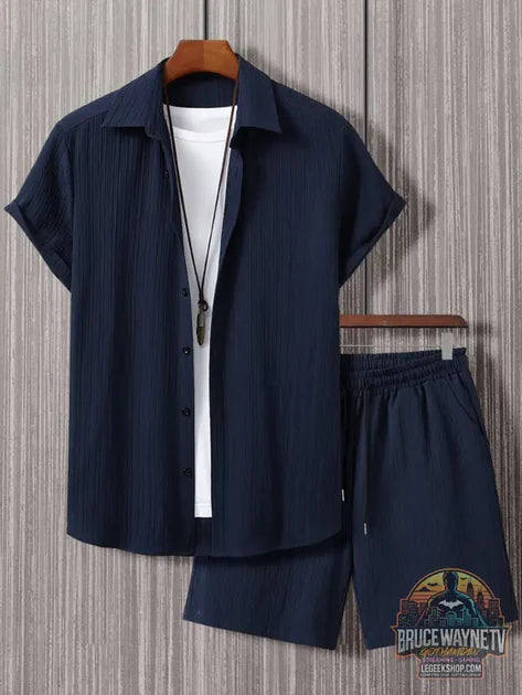 Guide d'achat : Ensemble 2 Pièces Homme – Chemise Boutons Col Chemise & Short Cordon Décontracté
