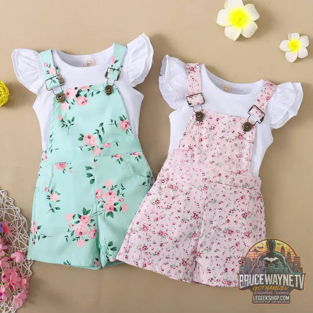 Guide d'achat : Ensemble Enfant 2 Pièces T-Shirt Volants Pantalon Bretelles Floral