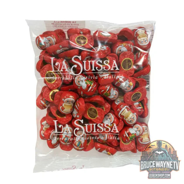 Guide d'achat : Le Père Noël suisse, pralines en chocolat au lait fourrées à la crème gianduja (Paquet de 1 kg)