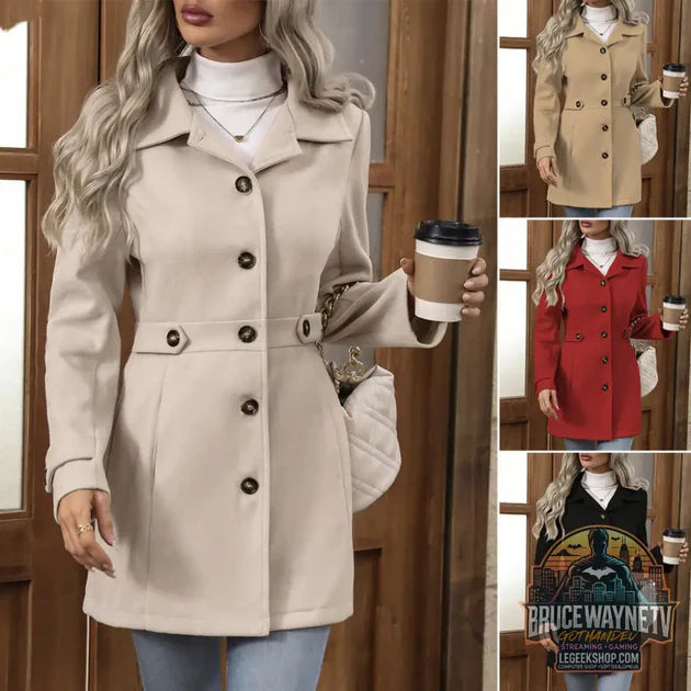 Guide d'achat : 🧥 Manteau Femme Laine Col Revers Élégant Mi-Long 🧥