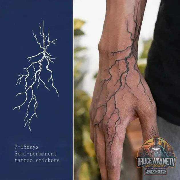 Guide d'achat : Tatouage Temporaire Eclair Semi-Permanent - Jus de Plantes - Main Dos Bras Jambes - Homme Femme