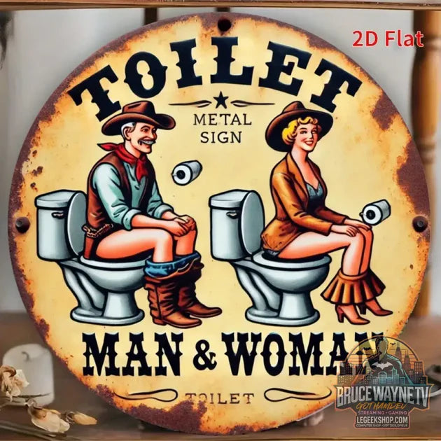 Guide d'achat : Panneau Decoratif Metal Vintage Toilette - Plaque Aluminium 2D Style Western - Homme Femme - 20x20cm