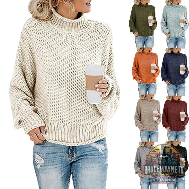 Guide d'achat : 🧶 Pull Femme Col Roulé Tricoté Uni Casual 🧶
