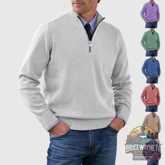 Guide d'achat : 🧶 Pull Homme Col Montant Zip Tricoté Slim Fit 🧶