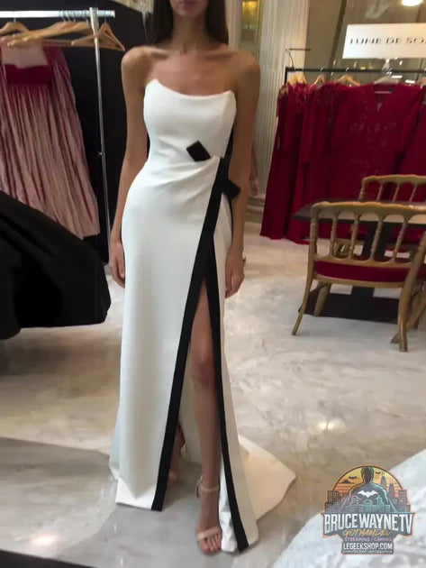 Guide d'achat : Robe Soirée Longue Noir Blanc Bustier Fendue Élégante