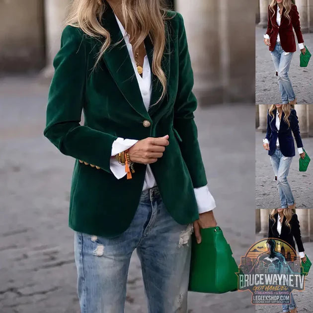 Guide d'achat : Veste Blazer Femme Velours Col Revers Slim Élégante 👔