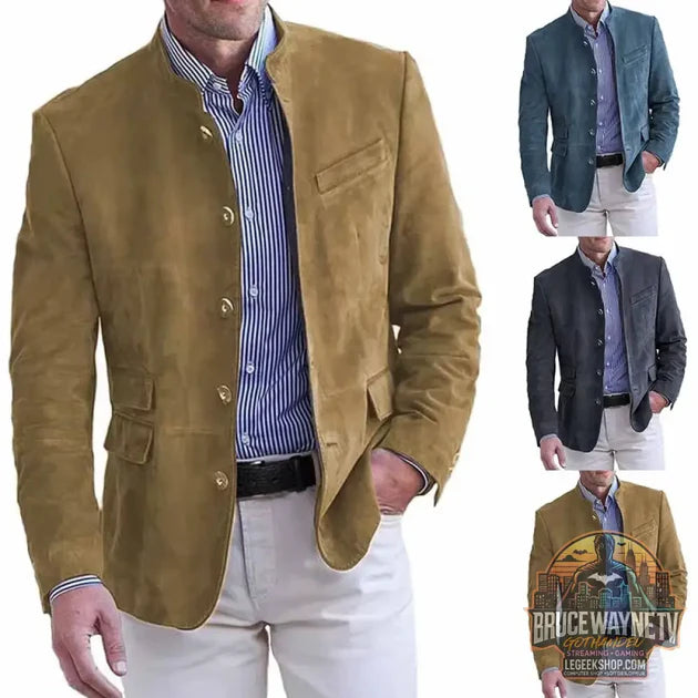 Guide d'achat : Veste Blazer Homme Business Casual Col Montant Automne Hiver Marron