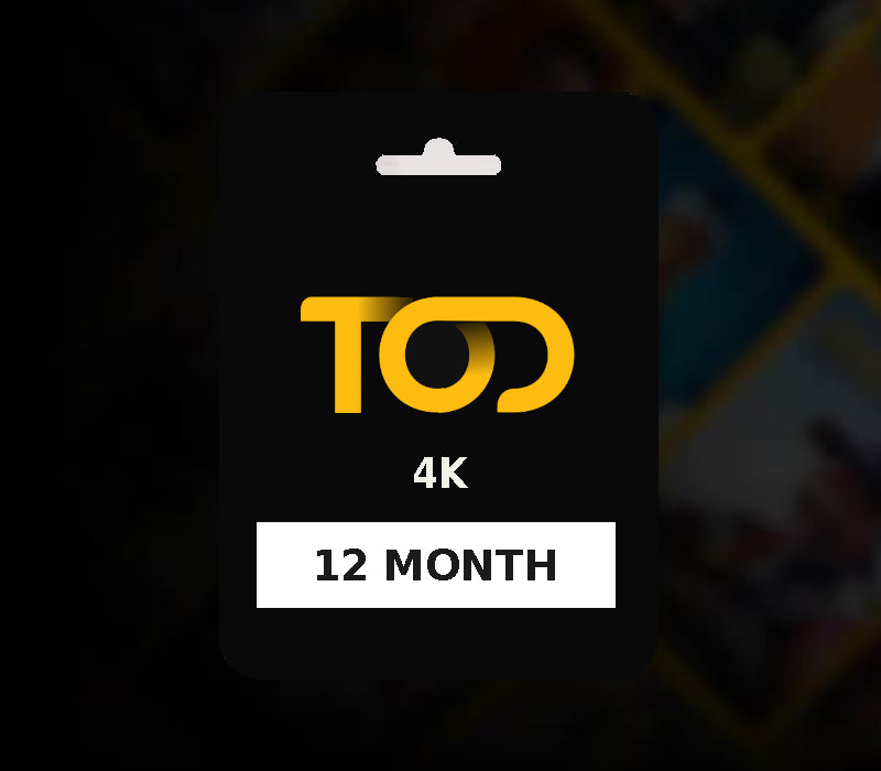 TOD TV 4K 12 Month Subscription Key AE