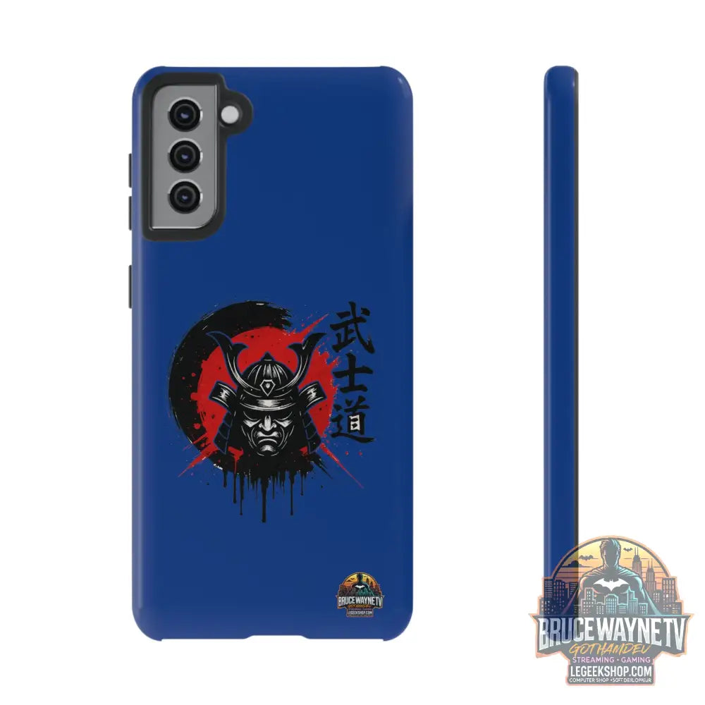 📱 samurai phone case Bleue foncé – coque renforcée Pixel & Galaxy 📱 - Samsung Galaxy S21 Plus / Glossy - Phone Case