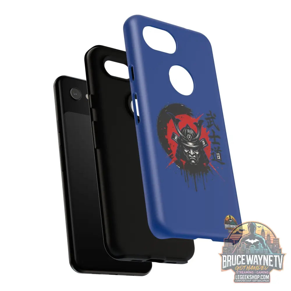 📱 samurai phone case Bleue foncé – coque renforcée Pixel & Galaxy 📱 - Phone Case