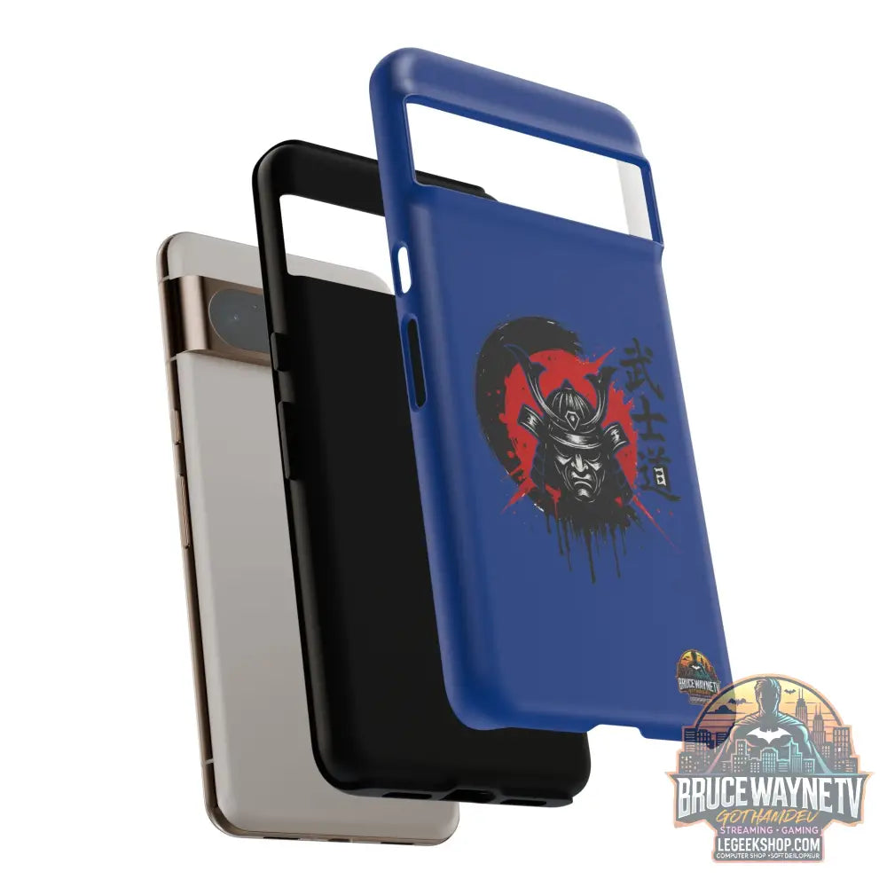 📱 samurai phone case Bleue foncé – coque renforcée Pixel & Galaxy 📱 - Phone Case