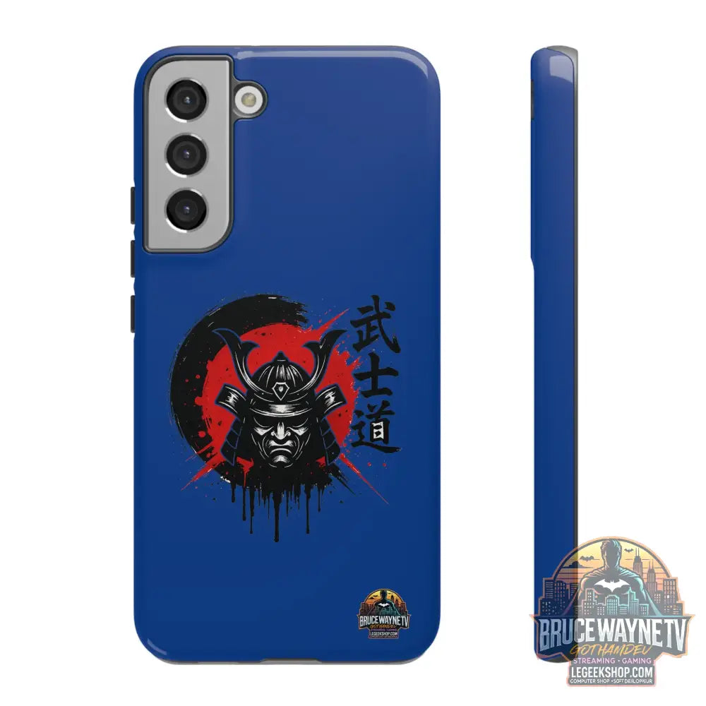 📱 samurai phone case Bleue foncé – coque renforcée Pixel & Galaxy 📱 - Samsung Galaxy S22 Plus / Glossy - Phone Case